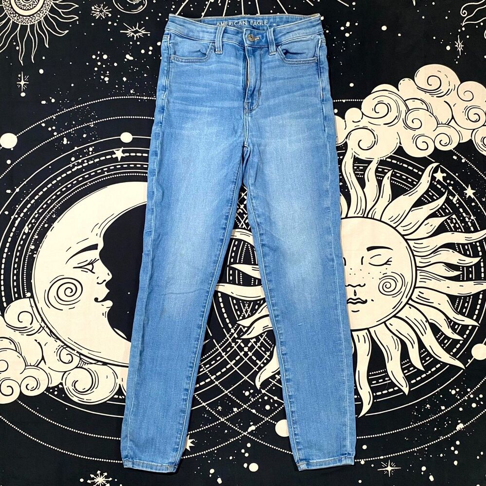 American Eagle Outfitters Next Level Jeans Women's 4 Blue Cotton Denim Skinny